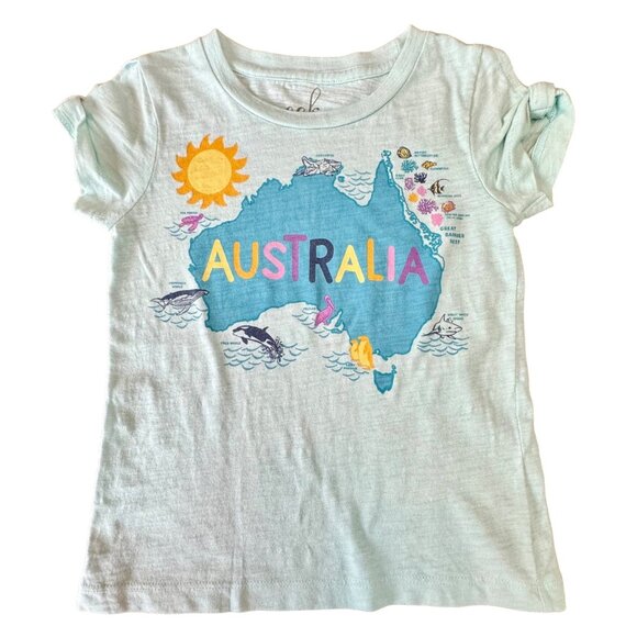 PEEK Australia T-Shirt Girls 3 3T Protect Our Sea Life Barrier Reef Blue Tee - Picture 1 of 5